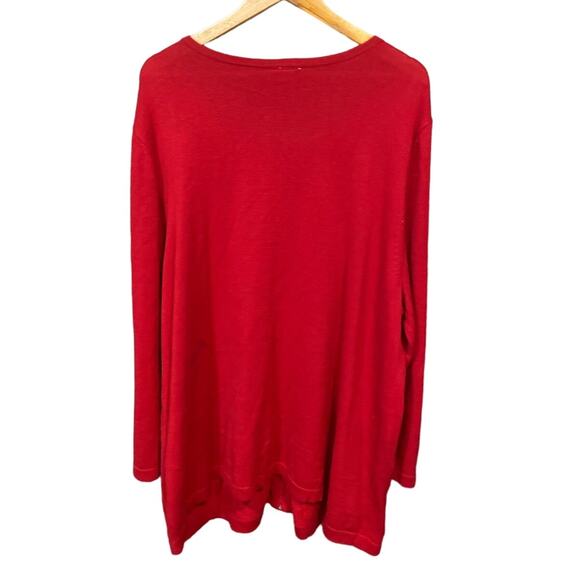 Catherine’s Womens Berry Embellished Ribbon Design Zipper Cardigan Sweater Sz 1X - Picture 2 of 7